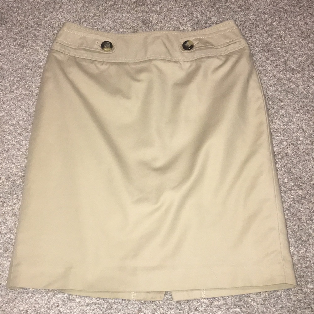 Ann Taylor Loft Khaki Pencil Skirt